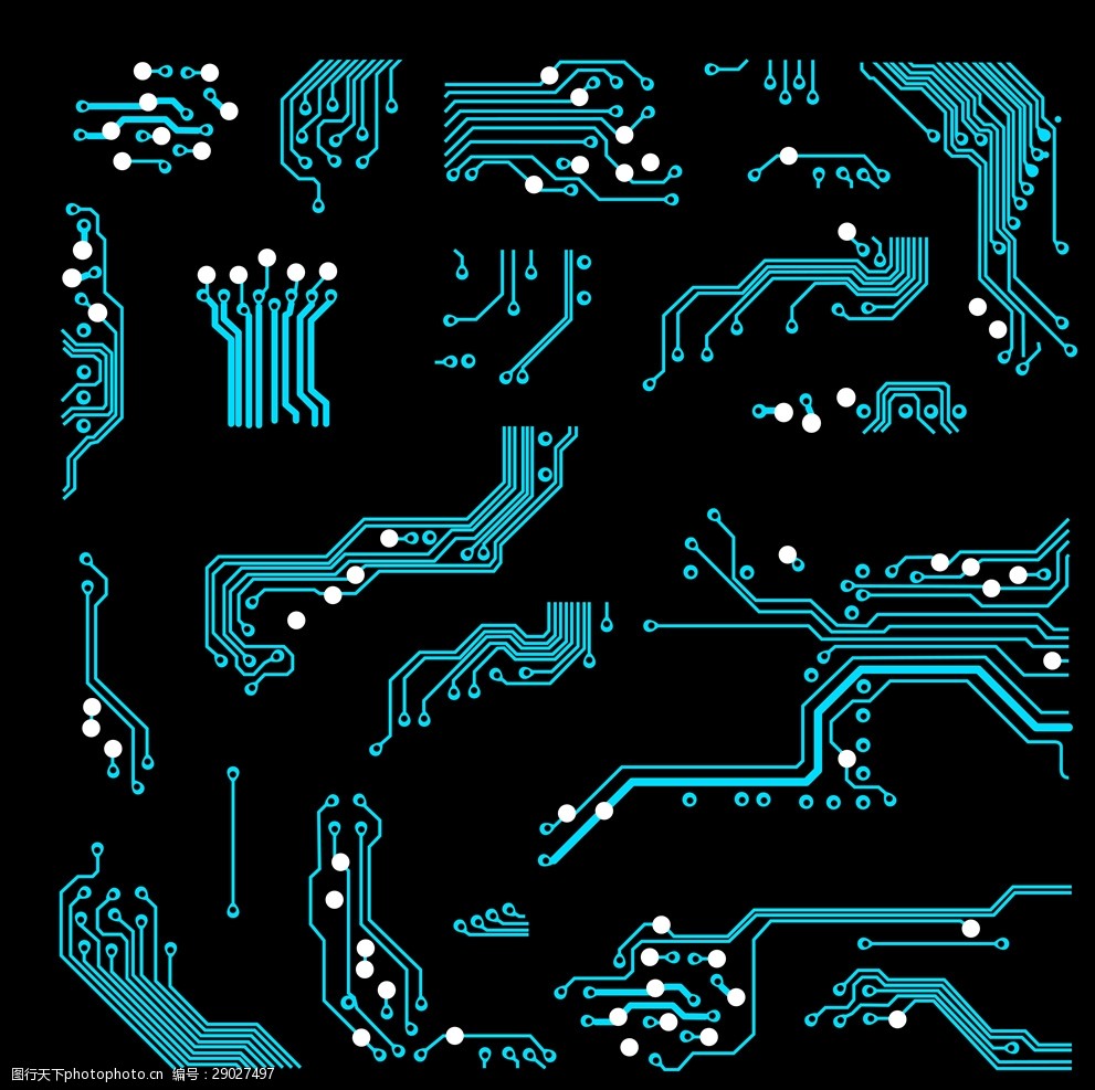 手绘电路板矢量图下载